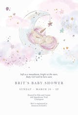 Baby Unicorn - Invitación Para Baby Shower